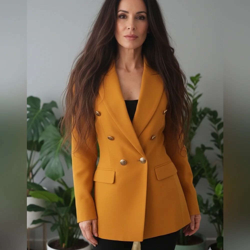 2 PC Banana Republic🔥HARVEST GOLD🔥JACKET➕DRESS Taylored Sz 4 - Picture 2 of 16